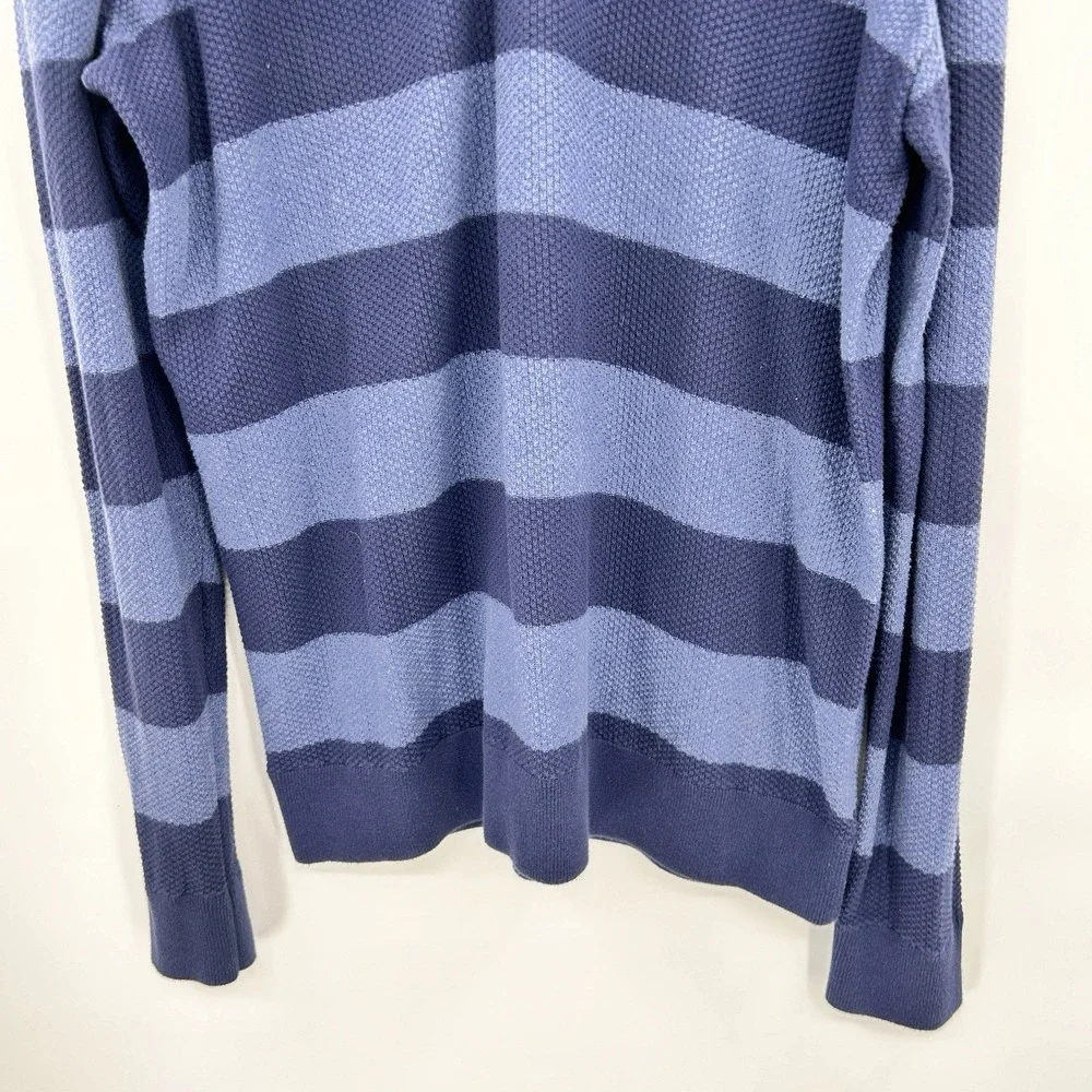 Brooks Brothers Mens 1/2 Zip Rugby Stripe‎ Sweater Size XL Blue Preppy Old Money